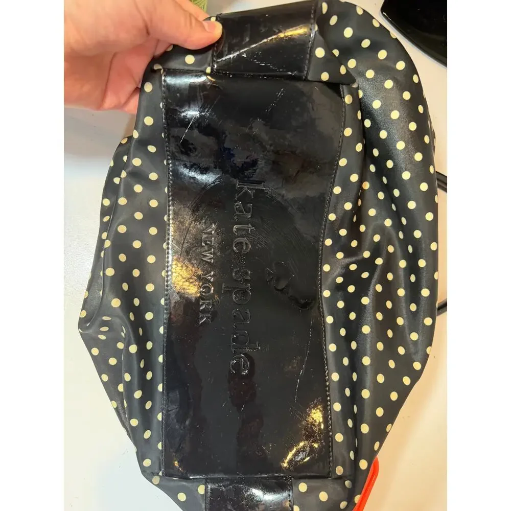Kate Spade Stevie Spot Nylon Dot Shoulder Bag Tote Handbag Purse SEE PHOTOS